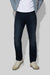 Front profile of MONFRÈRE Brando French Terry Wrangler men's dark blue French Terry denim five pocket slim jean.