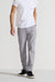 Front profile of MONFRÈRE Brando Parisian Luxe Light Grey men's grey soft stretch twill five pocket slim jean.