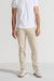 Front profile of MONFRÈRE Brando Parisian Luxe Khaki men's khaki soft stretch twill five pocket slim jean.