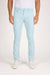 Front profile of MONFRÈRE Brando St Barth's men's light blue stretch twill five pocket slim jean.