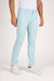 Side profile of MONFRÈRE Brando St Barth's men's light blue stretch twill five pocket slim jean.