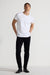 Model wearing MONFRÈRE Brando Velvet Noir men's black velveteen stretch fabric five pocket slim jean.