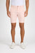 Front profile of MONFRÈRE Cruise Coral men's pink Japanese tencel twill chino short.
