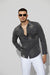 Front profile of MONFRÈRE Eastwood Smokescreen men's dark grey Japanese stretch denim western shirt.