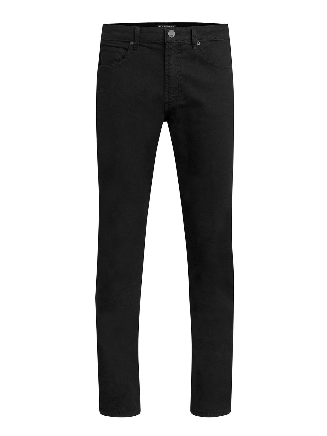 MONFRÈRE Greyson Noir men's black Japanese stretch denim five pocket skinny jean.
