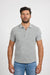 Front profile of MONFRÈRE Pierce Towel Terry Light Grey men's light grey stretch towel terry polo shirt.