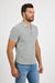 Side profile of MONFRÈRE Pierce Towel Terry Light Grey men's light grey stretch towel terry polo shirt.